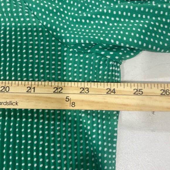 Adrianna Papell Blouse Womens XL Green Polka Dot 3/4 Sleeve Stretchy Comfortable - Picture 8 of 11